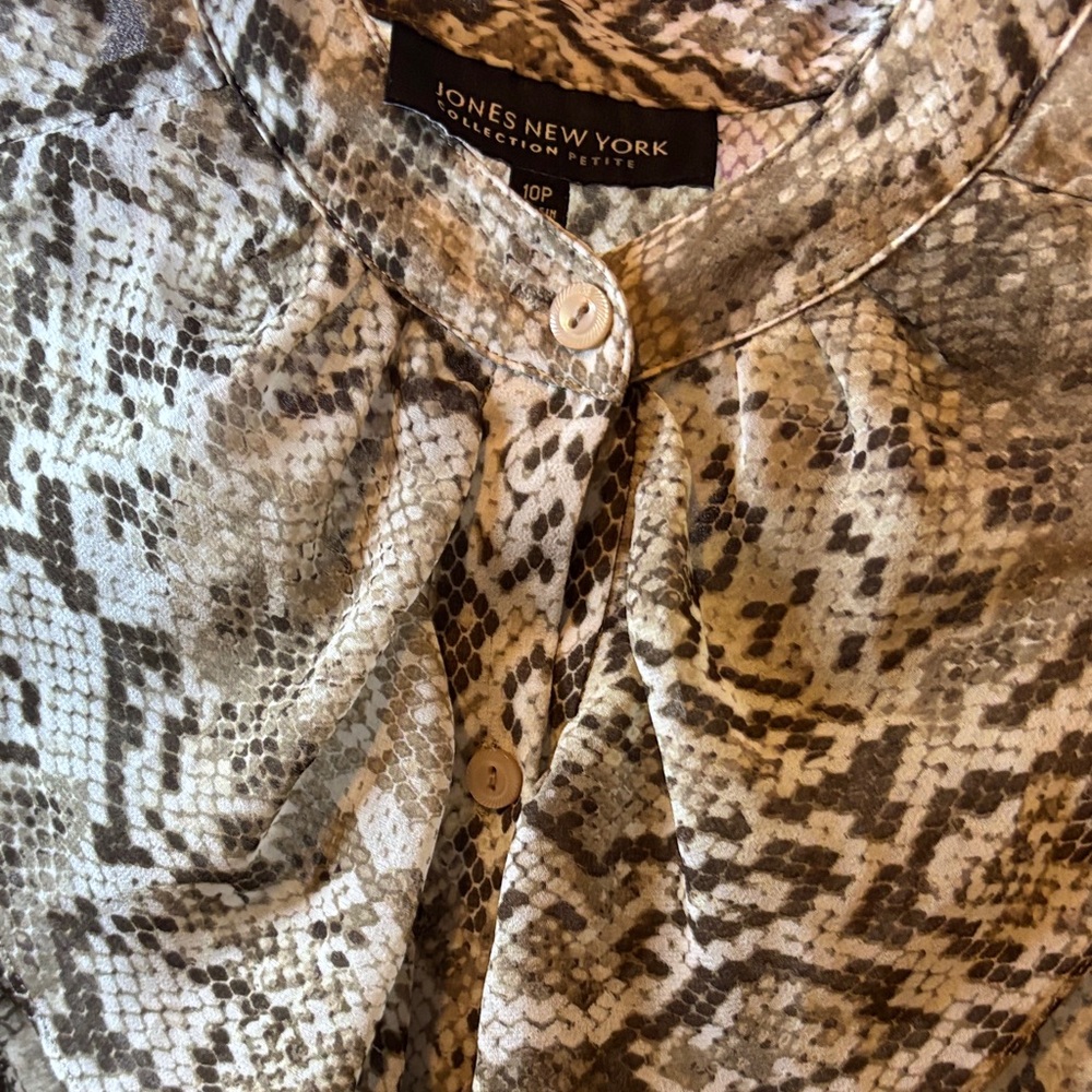 Jones New York Brown Patterned Top - Picture 4 of 6